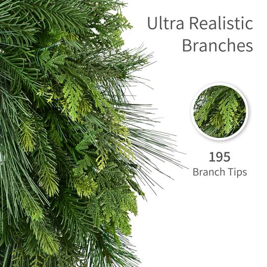 Puleo International 9ft. Pre-Lit Battery-Operated Artificial Christmas Garland
